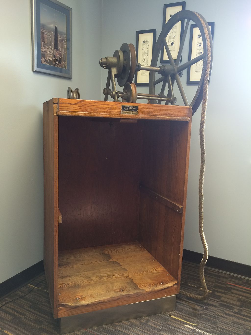 Matot Rope Pulled Dumbwaiter, circa 1940